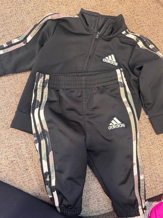 adidas Other - adidas Kids Black Sweatpants with Camo Side Stripes